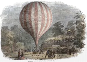 Balloon ascent at Vauxhall Gardens 1849 History of London - Vauxhall / Lambeth Balloon ascent at Vauxhall Gardens 1849 History of London - Vauxhall / Lambeth