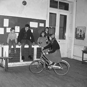 Burgess Hill, Sussex, England : Cycling in a classroom - one of the progressive