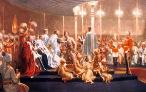 The Coronation Durbar of King George V and Queen Mary in India. Pictured is the The Coronation Durbar of King George V and Queen Mary in India. Pictured is the
