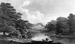 Images Dated 2nd July 2003: Dogmersfield House and Park, Hampshire - engraving after J. Landseer, early 19th