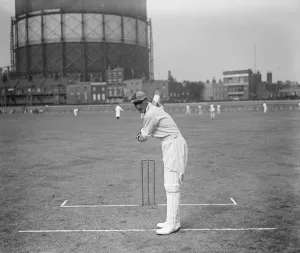 Douglas Jardine ( Surrey and England ). The start of a defence stroke. 10 September Douglas Jardine ( Surrey and England ). The start of a defence stroke. 10 September