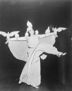 The Dove dance, Americas latest role. The fan dance, having palled on Americas jaded audiences The Dove dance, Americas latest role. The fan dance, having palled on Americas jaded audiences