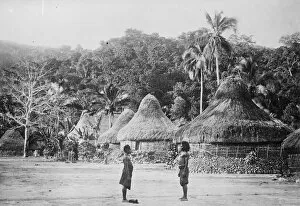 1920s Gallery: Duke and Duchess of Yorks tour, to visit Suva, Fiji Islands. A typical native village