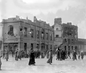 Easter Rising (originally captioned The Dublin rebellion) Liberty Hall after Easter Rising (originally captioned The Dublin rebellion) Liberty Hall after