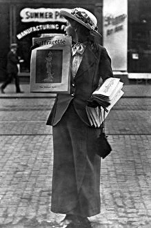 Street Gallery: English suffragette, feminist newspaper, 1908