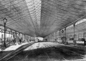 Victorian Era Train Station Prints: In 1838 Samuel Brooks, vice-chairman of the Manchester and Leeds Railway (MLR) bought