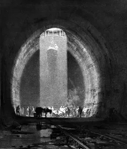 Tunnel Prints: Working shaft in the Kilsby Tunnel print, 1937