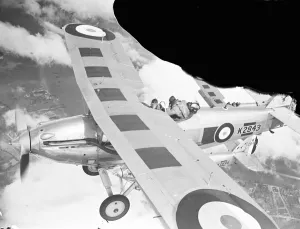 A Hawker Hart of No. 23 Squadron RAF flying over the Medway area in Kent