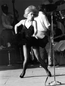 Joey Heatherton, entertains American servicemen with a torrid dance during the troops Joey Heatherton, entertains American servicemen with a torrid dance during the troops