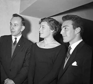 John Surtees, Mary Bignal, and Jimmy Greaves at Variety Club Lunch 1960