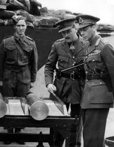 King George VI visited many searchlight units, listening posts and gun emplacements King George VI visited many searchlight units, listening posts and gun emplacements