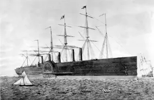 The Great Eastern Print: A Large Iron Steamship