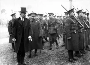 Lord Wimborne, Lord Lieutenant of Ireland, inspecting Troops Dublin Castle Ireland Lord Wimborne, Lord Lieutenant of Ireland, inspecting Troops Dublin Castle Ireland