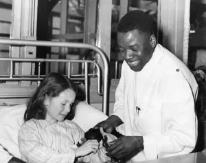 Immigrant Gallery: Mr J K Ackaa of Nigeria is a male nurse student at Queen Marys Hospital, Sidcup, Kent