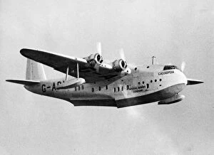 New Imperial Airways flying boat Cassiopeia in flight after taking off from Southampton