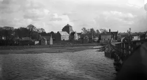 Old Shoreham - by - Sea seen from the old toll bridge over the river Adur. 1931 Old Shoreham - by - Sea seen from the old toll bridge over the river Adur. 1931