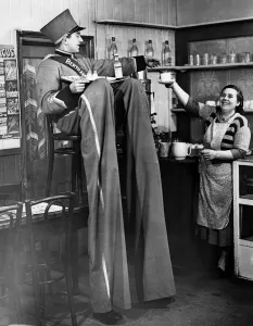 After patrolling the streets of Sidcup, Henry , a professional stilt walker After patrolling the streets of Sidcup, Henry , a professional stilt walker