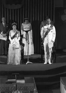 Duke Of Edinburgh Prints: Queen Elizabeth II opens Jamaican Parliament Print