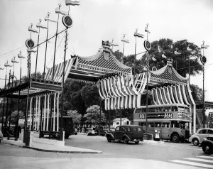Kensington High Street History Prints: The Royal Borough Decorated For Coronation Elaborate decorations span the roadway