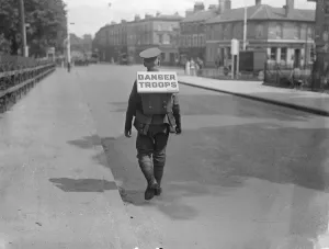 Safeguarding Marching Troops On The Roads. Manoeuvres season for the troops has commenced Safeguarding Marching Troops On The Roads. Manoeuvres season for the troops has commenced