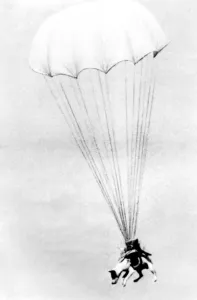 Salvo, who made a record number of drops with the Parachute Regiment, wearing the Salvo, who made a record number of drops with the Parachute Regiment, wearing the