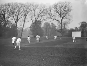 The scene during the Ladies opening cricket match at Cobham, the Cuckoos versus The scene during the Ladies opening cricket match at Cobham, the Cuckoos versus
