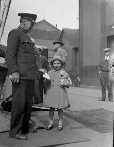 Seasoned Atlantic traveller at six. Girl leaves for America alone. Six-year-old Seasoned Atlantic traveller at six. Girl leaves for America alone. Six-year-old
