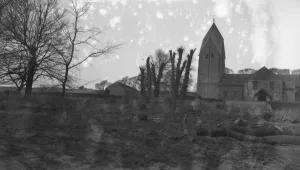 St Marys Church, Sompting, Sussex with its Saxon tower. 14th March 1931 St Marys Church, Sompting, Sussex with its Saxon tower. 14th March 1931
