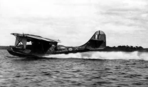 Navy Gallery: A striking picture of Cataline flying boat taking off on the 24-hour patrol over the Atlantic