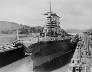 A tight squeeze. The USS Saratoga (CV-3) the US Navy s largest ship, and the A tight squeeze. The USS Saratoga (CV-3) the US Navy s largest ship, and the