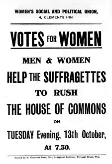 Suffrage Collection: Womens Social and Political Union Votes for Women Help the Suffragettes to rush