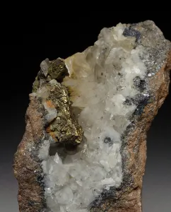 Chalcopyrite with Calcite and Galena, Staunton Harold, Leicestershire, England Chalcopyrite with Calcite and Galena, Staunton Harold, Leicestershire, England