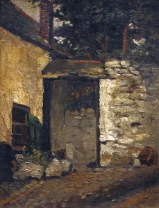 Courtyard in Newlyn leading through to Myrtle Cottage, Fred Millard (1857-1937) Courtyard in Newlyn leading through to Myrtle Cottage, Fred Millard (1857-1937)