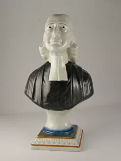 Cleric Gallery: Earthenware Bust of John Wesley, Staffordshire, England