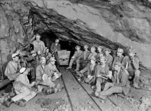 Victorian Collection: East Pool Mine, Illogan, Cornwall. 1893. Group of Cornish miners at rest at the 310 level