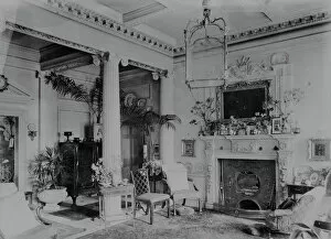 Great Houses Gallery: Entrance hall of Carclew House, Mylor, Cornwall. 15th March 1912