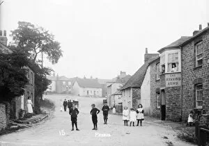 Diamond Collection: Fore Street looking east towards The Square, Probus, Cornwall. Early 1900s