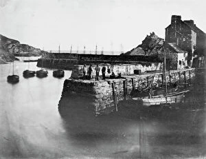 Related Images Gallery: Harbour walls, Polperro, Cornwall. Probably 1861