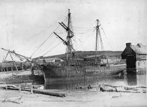 Henry Scott Tukes French brigantine Julie of Nantes at the Mill Dam, Falmouth, Cornwall Henry Scott Tukes French brigantine Julie of Nantes at the Mill Dam, Falmouth, Cornwall