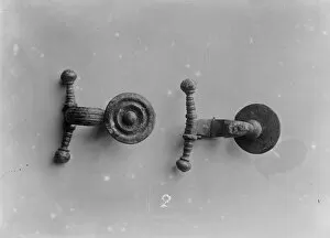 Images Dated 19th September 2019: Two Iron Age brooches from the Iron Age cemetery at Harlyn Bay, St Merryn, Cornwall. 1900-1906