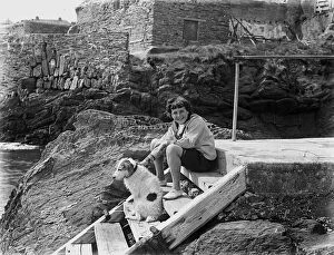 Images Dated 22nd August 2019: Jill Trounson at the Fly pilchard cellar, Newquay, Cornwall. Probably 1921