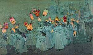 English Collection: Jubilee Procession in a Cornish Village, A.G. Sherwood Hunter (1846-1919)