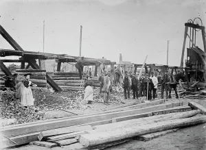 Late 19th Century Industry Prints: Surface Workers, Dolcoath Mine, Camborne, Cornwall. 1890s