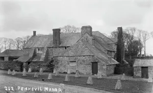Penkivel manor house, St Michael Penkivel, Cornwall. Date unknown but probably early 1900s Penkivel manor house, St Michael Penkivel, Cornwall. Date unknown but probably early 1900s
