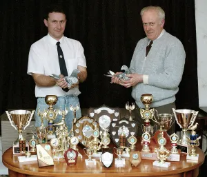 Pigeon Racers, Lostwithiel, Cornwall. September 1991 Pigeon Racers, Lostwithiel, Cornwall. September 1991