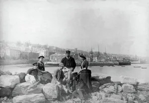 Victorian Era Photography Prints: Henry Scott Tuke with friends, Falmouth, Cornwall. Around 1890