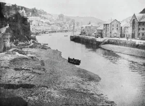 Print of View up river, Looe, Cornwall