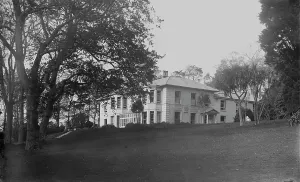 Great House Prints: Print of Trevissome House from the lawn, Flushing, Cornwall