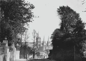 Truro Prints: Print of The Completed Truro Cathedral from Campfield Hill