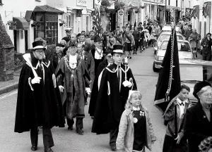 Remembrance Day, Lostwithiel, Cornwall. November 1991 Remembrance Day, Lostwithiel, Cornwall. November 1991